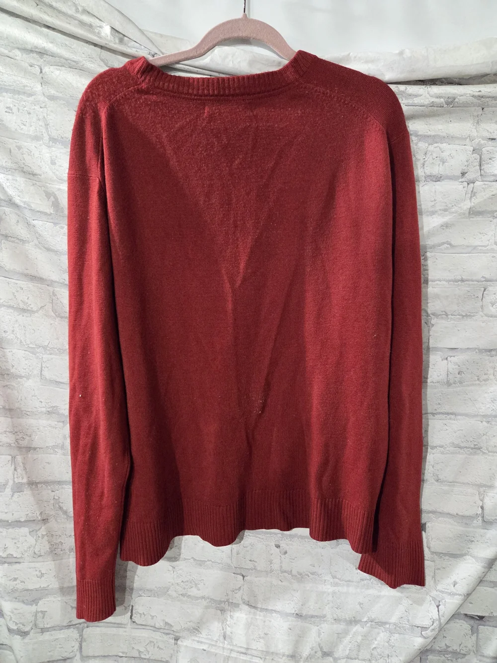 U.S. Polo Assn. Men's Deep Red V-Neck Sweater